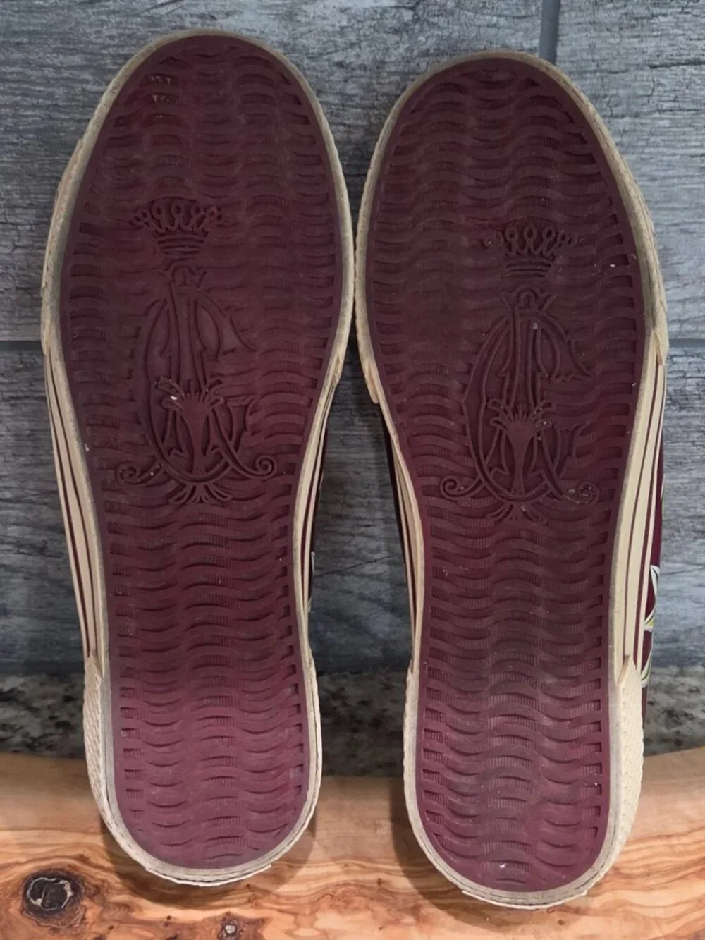 Christian Audigier Womens Sneakers Size 9 US Tattoo Maroon Patent Leather Y2K